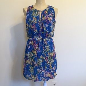 Glam Doll Floral Print Cross Front Sleeveless Mini